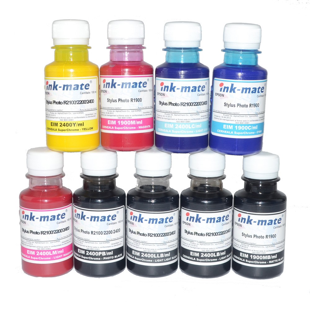 Cerneala SuperChrome pigment pentru Epson R3000 set 9 culori 100 ml - imagine 3
